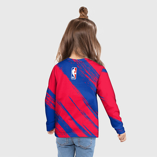 Детский лонгслив Клипперс - красно синие / 3D-принт – фото 6