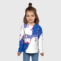 Лонгслив детский Клипперс - разлитая краска, цвет: 3D-принт — фото 2