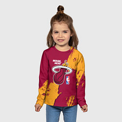 Лонгслив детский Майами Хит - разлитая краска, цвет: 3D-принт — фото 2
