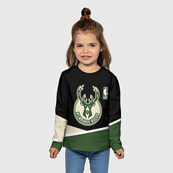 Лонгслив детский Милуоки Бакс - линии, цвет: 3D-принт — фото 2