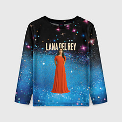 Лонгслив детский Lana Del Rey в оранжевом длинном платье, цвет: 3D-принт