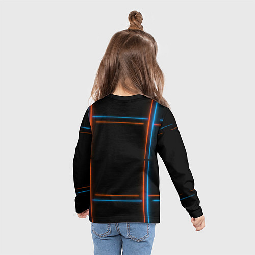 Детский лонгслив Neon black red blue / 3D-принт – фото 6