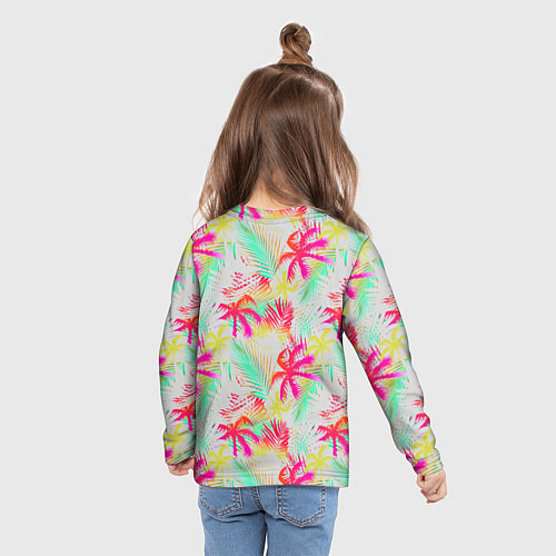 Детский лонгслив Palm yellow pink / 3D-принт – фото 6