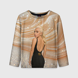 Лонгслив детский Леди Гага в черном платье, цвет: 3D-принт