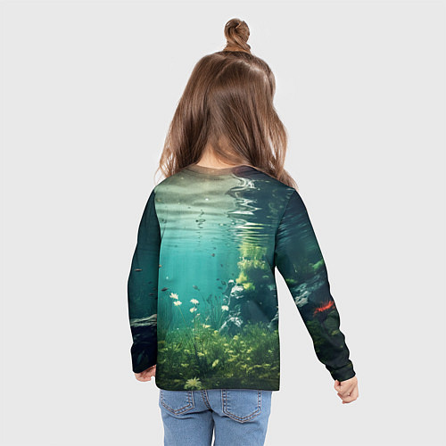 Детский лонгслив Леди Гага под водой в аквариуме / 3D-принт – фото 6