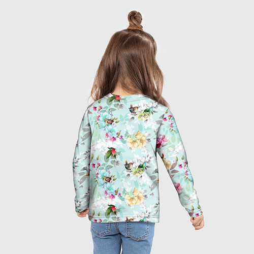 Детский лонгслив Леди Гага в платье из листьев и цветов / 3D-принт – фото 6