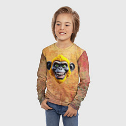 Лонгслив детский Желтая сумасшедшая обезьяна, цвет: 3D-принт — фото 2