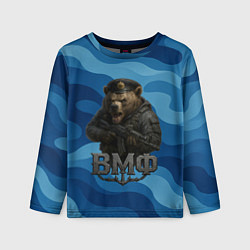 Лонгслив детский ВМФ медведь, цвет: 3D-принт