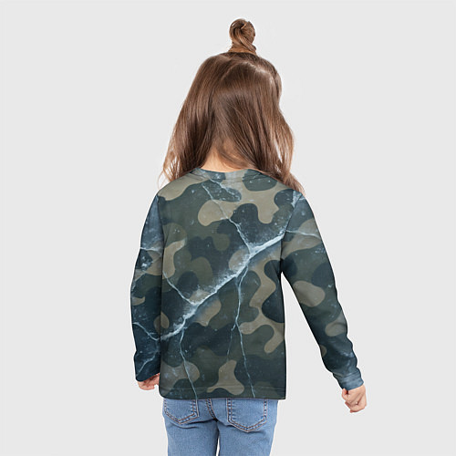 Детский лонгслив Волк в ушанке - ВМФ / 3D-принт – фото 6