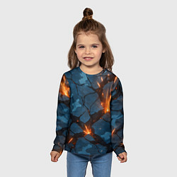 Лонгслив детский Разлом камуфляжный плит, цвет: 3D-принт — фото 2