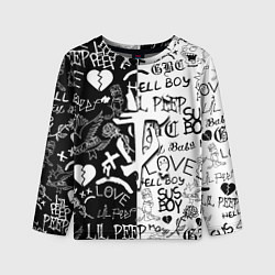 Лонгслив детский Doom x liil peep pattern black, цвет: 3D-принт