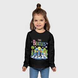 Лонгслив детский The Beatles, мультяшный стиль, цвет: 3D-принт — фото 2