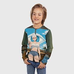 Лонгслив детский Dandadan Seiko в комнате указывает, цвет: 3D-принт — фото 2