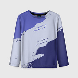 Лонгслив детский Сине-голубые неравномерные полосы, цвет: 3D-принт