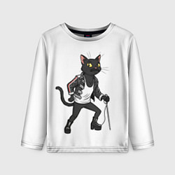 Лонгслив детский Кот - Фредди Меркьюри, цвет: 3D-принт