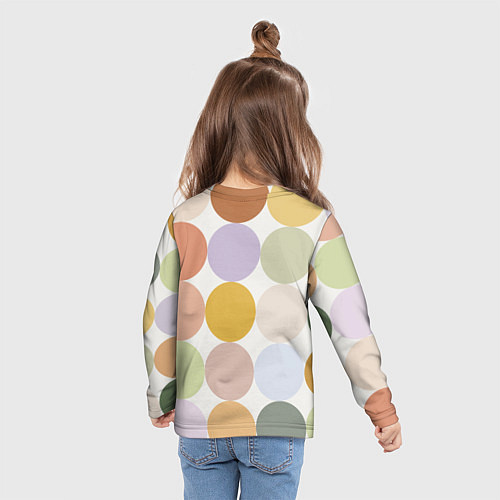 Детский лонгслив Цветочный горошек / 3D-принт – фото 6