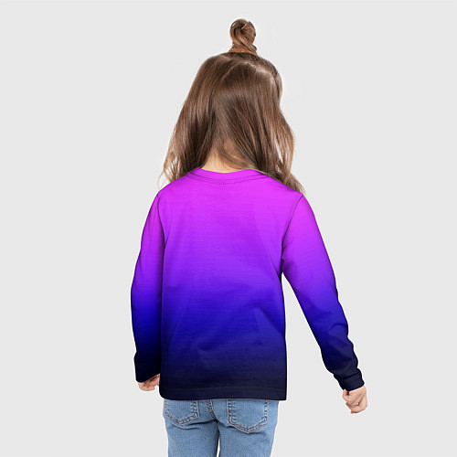 Детский лонгслив Омбре синий градиент Future Dusk / 3D-принт – фото 6