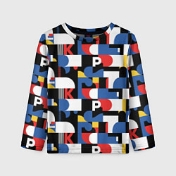 Детский лонгслив Геометрия букв