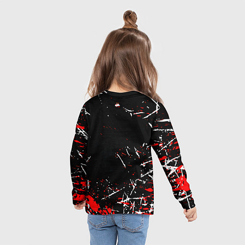 Детский лонгслив Doom краски штрихи / 3D-принт – фото 6