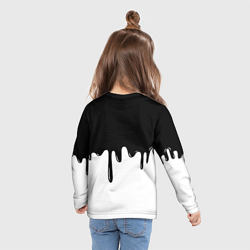 Детский лонгслив Doom logo жидкие краски / 3D-принт – фото 6