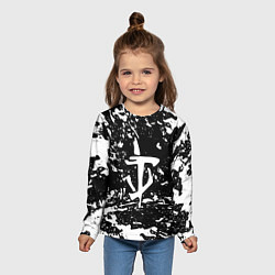 Лонгслив детский Doom краски белые штрихи, цвет: 3D-принт — фото 2