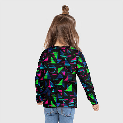 Детский лонгслив Геометрия глитч / 3D-принт – фото 6