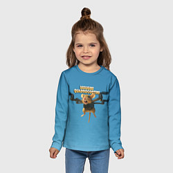 Лонгслив детский Mousini Quadrocoptini мем, цвет: 3D-принт — фото 2