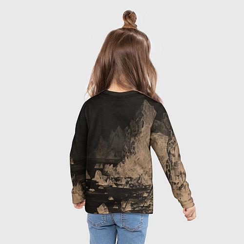 Детский лонгслив Dream on тёмно-коричневый / 3D-принт – фото 6