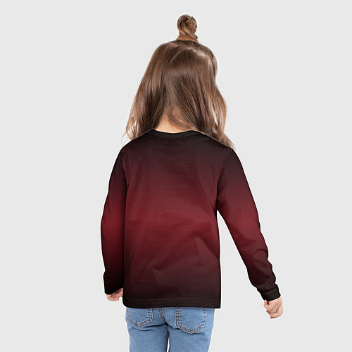 Детский лонгслив Градиент темно-бордовый / 3D-принт – фото 6