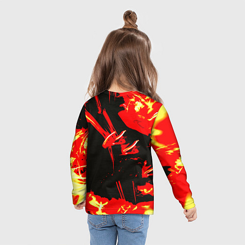 Детский лонгслив Doom огненный / 3D-принт – фото 6