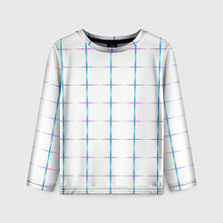 Лонгслив детский Color white blue stripes, цвет: 3D-принт