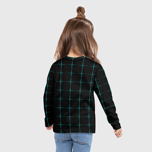 Детский лонгслив Color black blue crosses / 3D-принт – фото 6