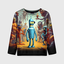 Лонгслив детский Bender bending robot among the Monsters - ai art f, цвет: 3D-принт