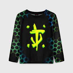 Детский лонгслив Doom соты кислотное лого