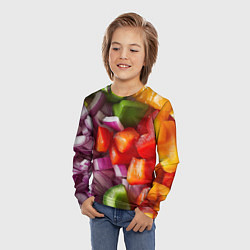 Лонгслив детский Микс из овощей - текстура, цвет: 3D-принт — фото 2