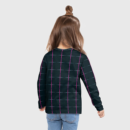 Детский лонгслив Color black stripes / 3D-принт – фото 6