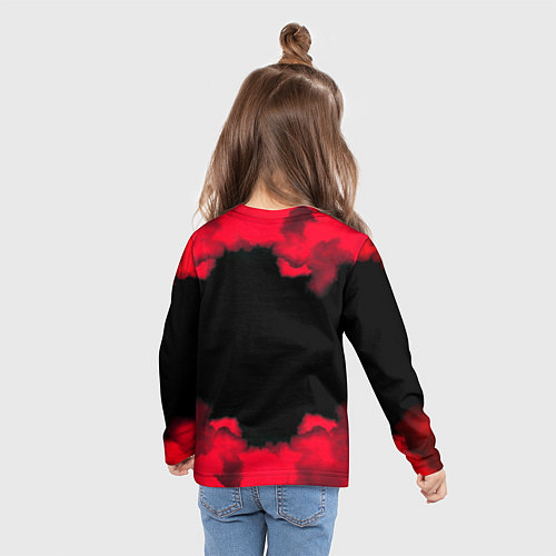 Детский лонгслив Doom огненные краски / 3D-принт – фото 6