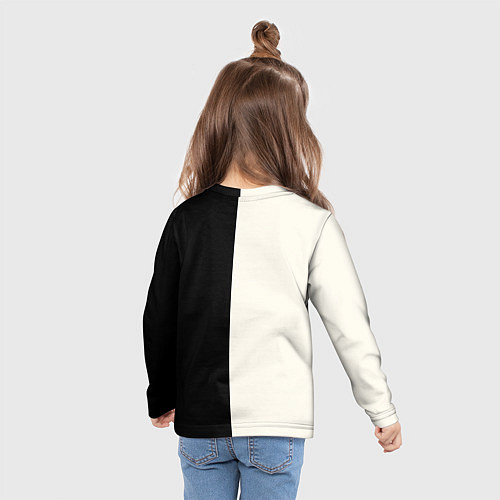 Детский лонгслив Стрекозы на черно-белом / 3D-принт – фото 6