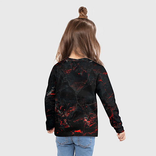 Детский лонгслив Мой русский характер - волк с флагом / 3D-принт – фото 6