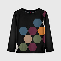 Лонгслив детский Honeycombs autumn colors, цвет: 3D-принт