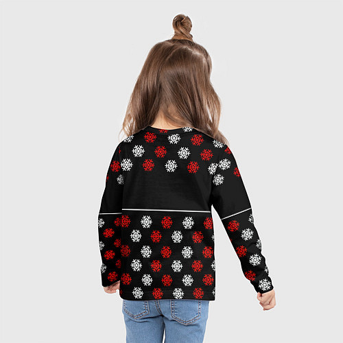 Детский лонгслив Doom winter pattern steel / 3D-принт – фото 6