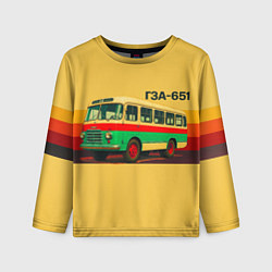 Лонгслив детский Ретро автобус ГЗА-651 поп-арт, цвет: 3D-принт