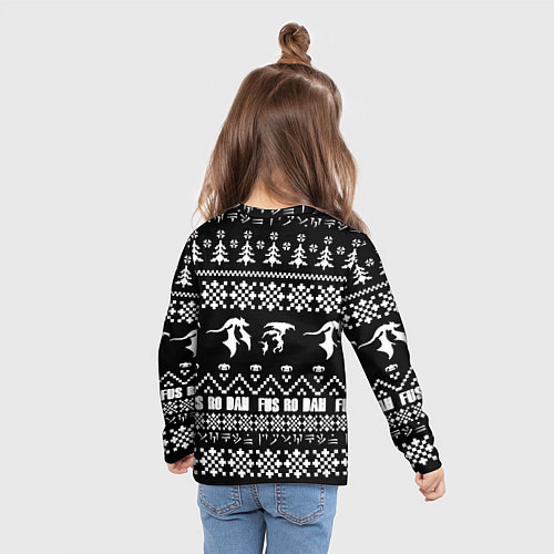 Детский лонгслив Doom x elders scrolls pattern / 3D-принт – фото 6