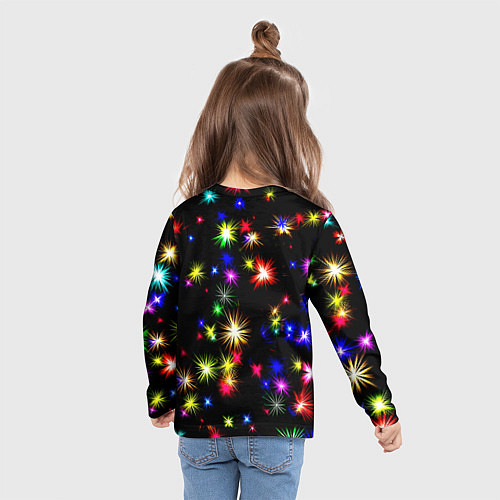 Детский лонгслив Doom новогодние искры / 3D-принт – фото 6