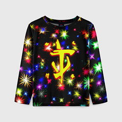 Лонгслив детский Doom новогодние искры, цвет: 3D-принт