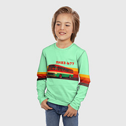 Лонгслив детский Ретро автобус ЛиАЗ 677, цвет: 3D-принт — фото 2
