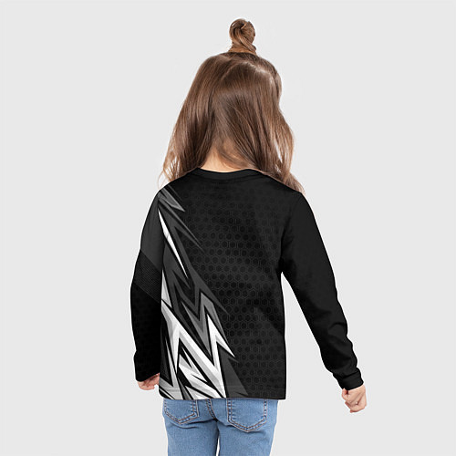 Детский лонгслив Subaru - монохромный черный / 3D-принт – фото 6