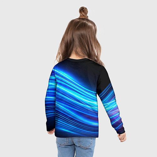 Детский лонгслив Лиса в косухе и гитарой - рок звезда / 3D-принт – фото 6