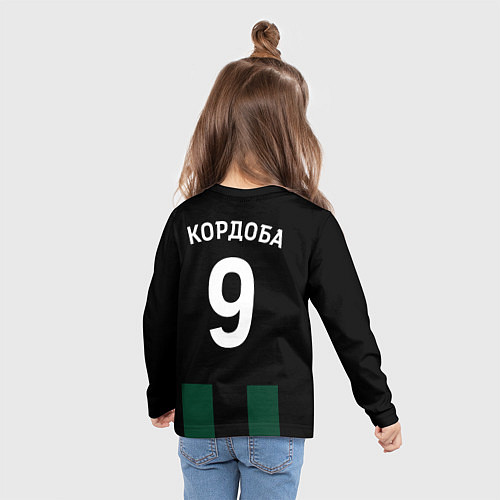 Детский лонгслив Кордоба Краснодар домашняя форма 2025 2026 / 3D-принт – фото 6