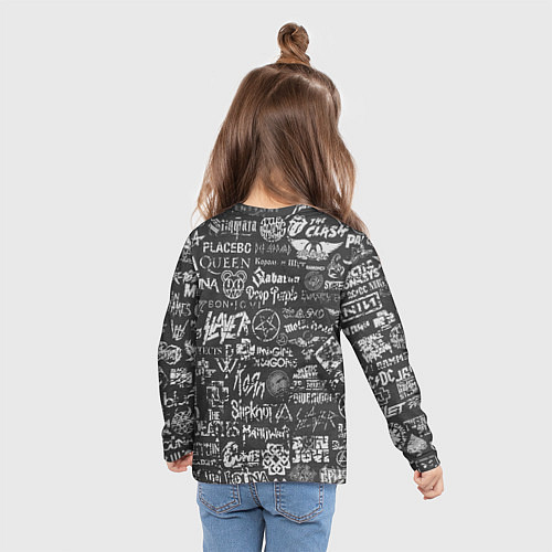 Детский лонгслив Black Sabbath pattern / 3D-принт – фото 6